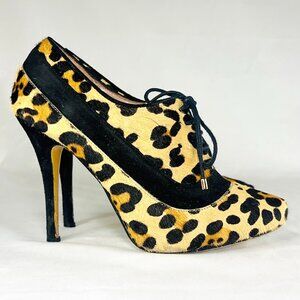 Dune Leopard Print Lace-Up Platform Stilettos – Size 7 – VGUC